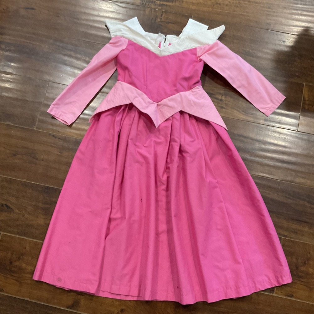 Handmade Aurora Sleeping Beauty Pink Princess Costume Dress Kids Girls Halloween